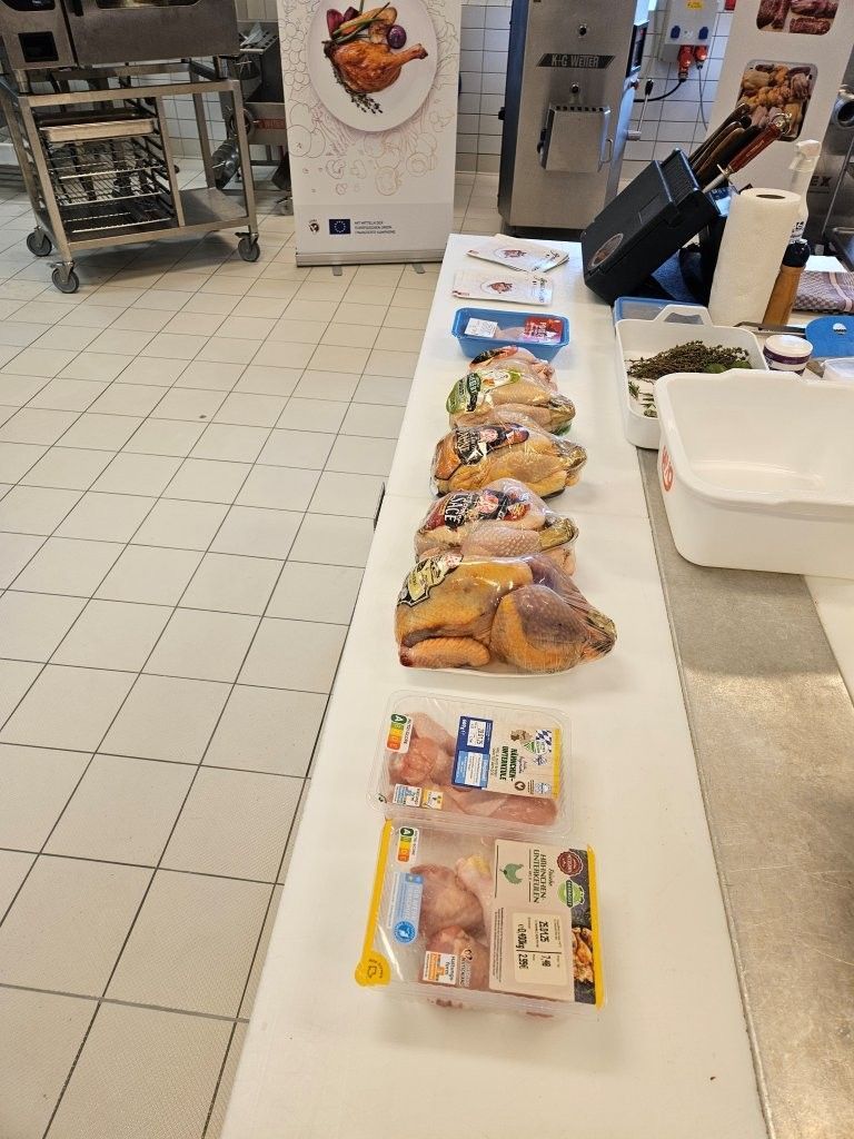 Eingepackte Hähnchen