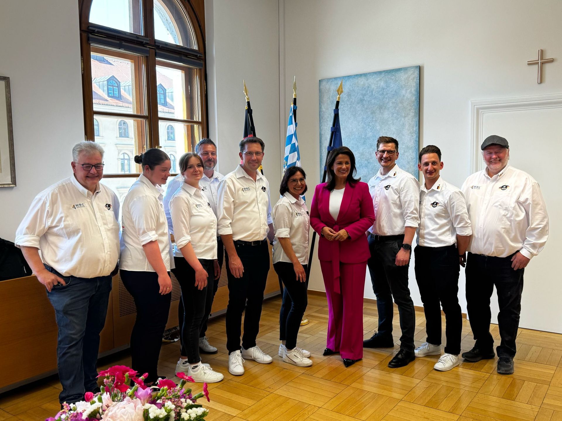Staatsministerin Michaela Kaniber beim Empfang des BWP Team