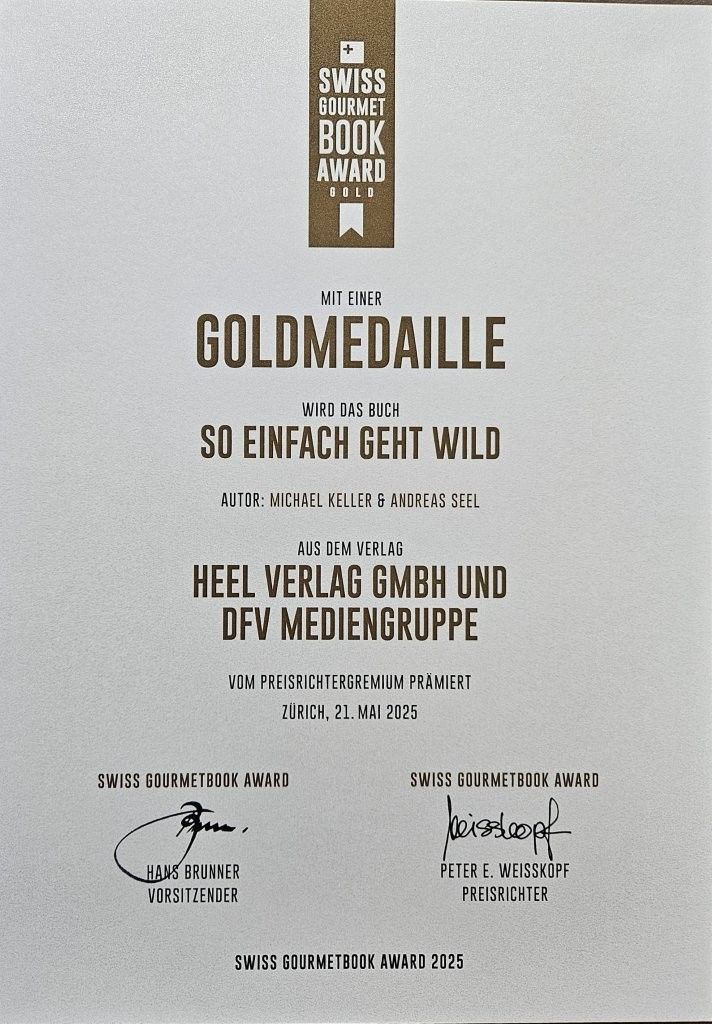 Swiss Gourmetbook Award 2025 - So einfach geht Wild holt Gold - Zürich 21.05.2025
