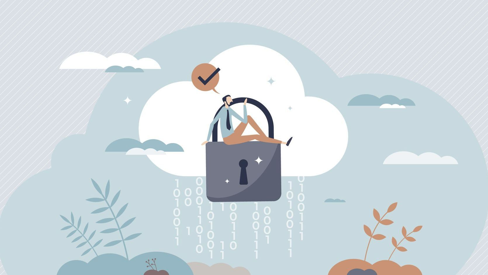 Infographie concernant la protection de données avec un cadenas