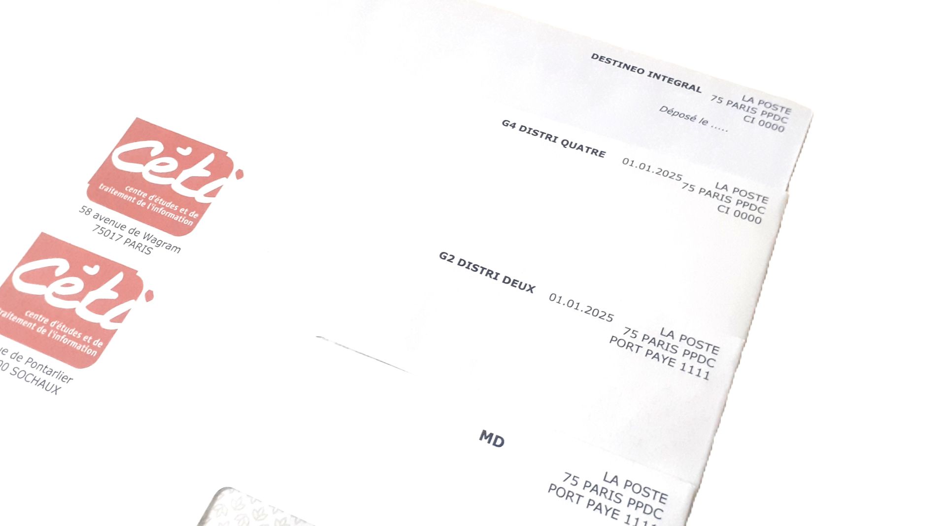 Exemples de lettres adressées et marquées
