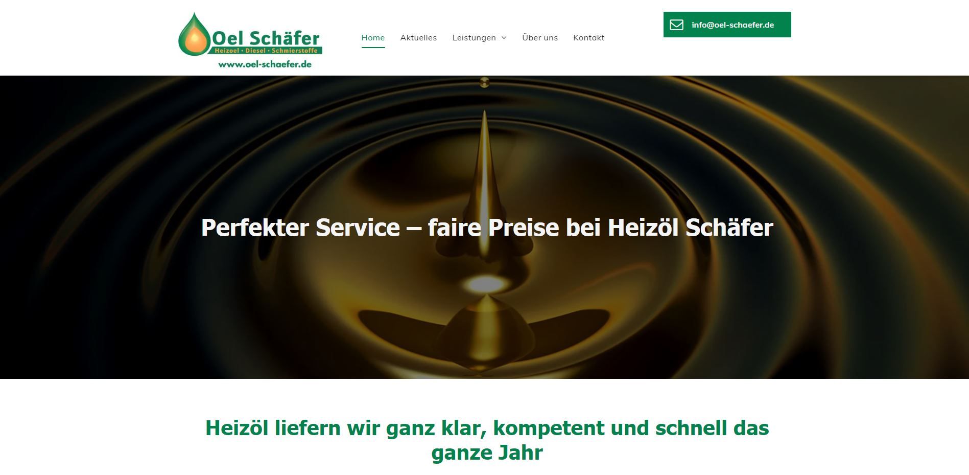 Website homepage with text