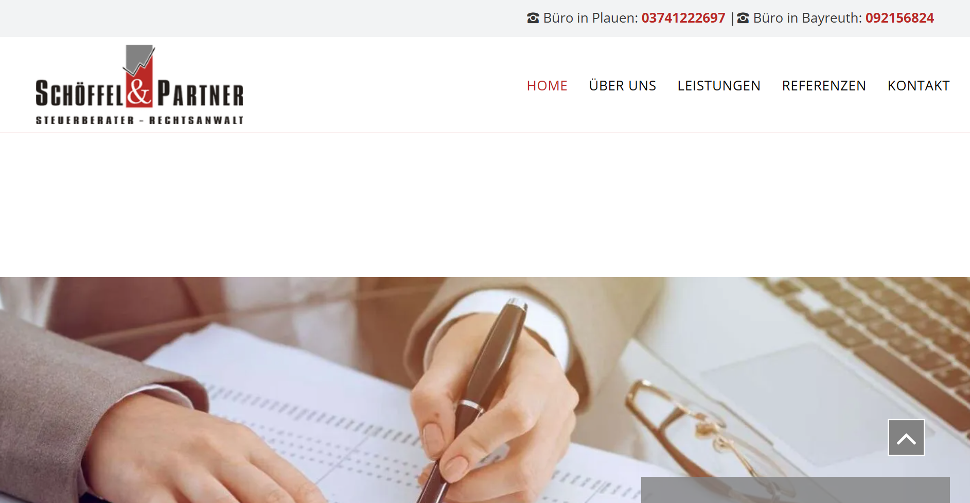 Website Schöffel & Partner. Rechtsanwaltskanzlei in Bayreuth und Plauen.