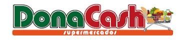 El logo de Dona Cash Supermercados es verde y rojo.