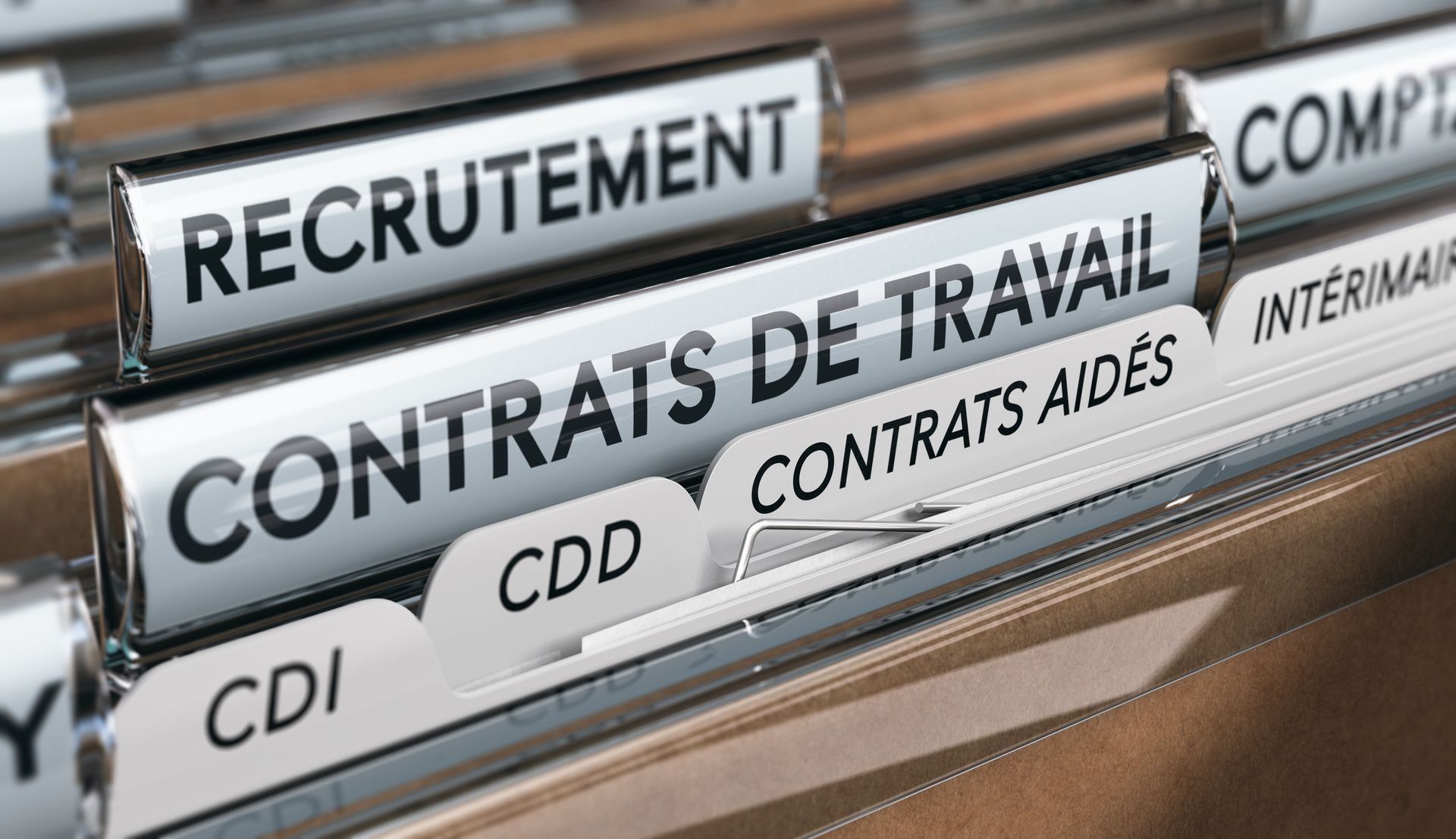 Image de dossier avec des contrats de travail