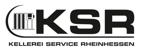 Ein schwarz-weißes Logo für Kellerrei Service Rheinhessen