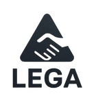 Un logotipo negro con un apret&oacute;n de manos