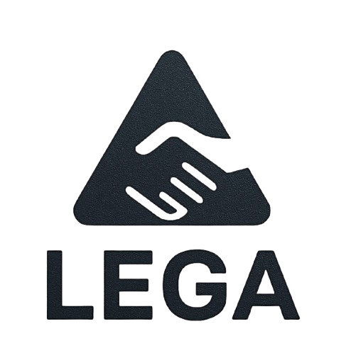 Un logotipo negro con un apretón de manos