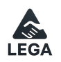 Un logotipo negro con un apret&oacute;n de manos