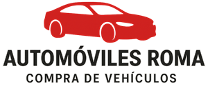 Red car logo with the words "AUTOMÓVILES ROMA COMPRA DE VEHÍCULOS."