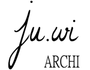 Un logo noir et blanc pour une entreprise appelée ju.wi arch.
