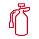 Icono de extintor de incendios rojo.