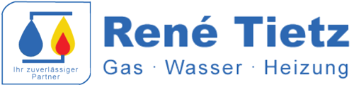 Ein blau-gelbes Logo für die Gas-Warmwasserheizung von René Tietz