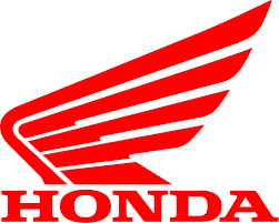 Logotipo de Honda en forma de ala, rojo y blanco, con el nombre de la marca debajo.