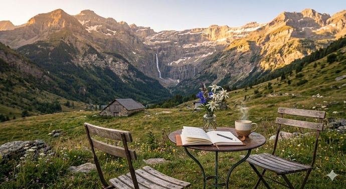 Le Cirque de Gavarnie et sa Grande Cascade depuis les prairies du village