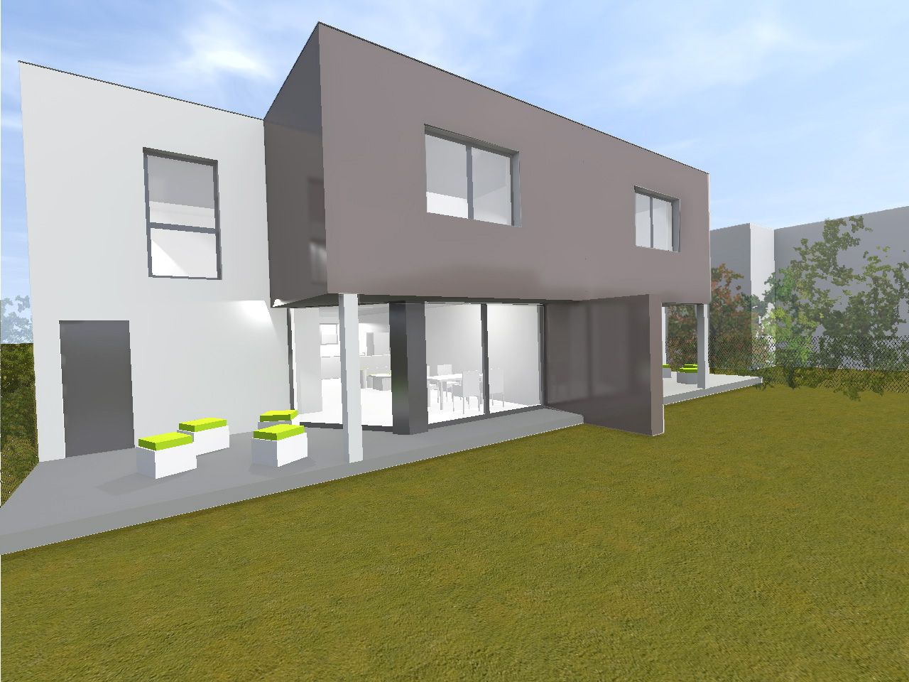 Plan 3D de l'extérieur de jour