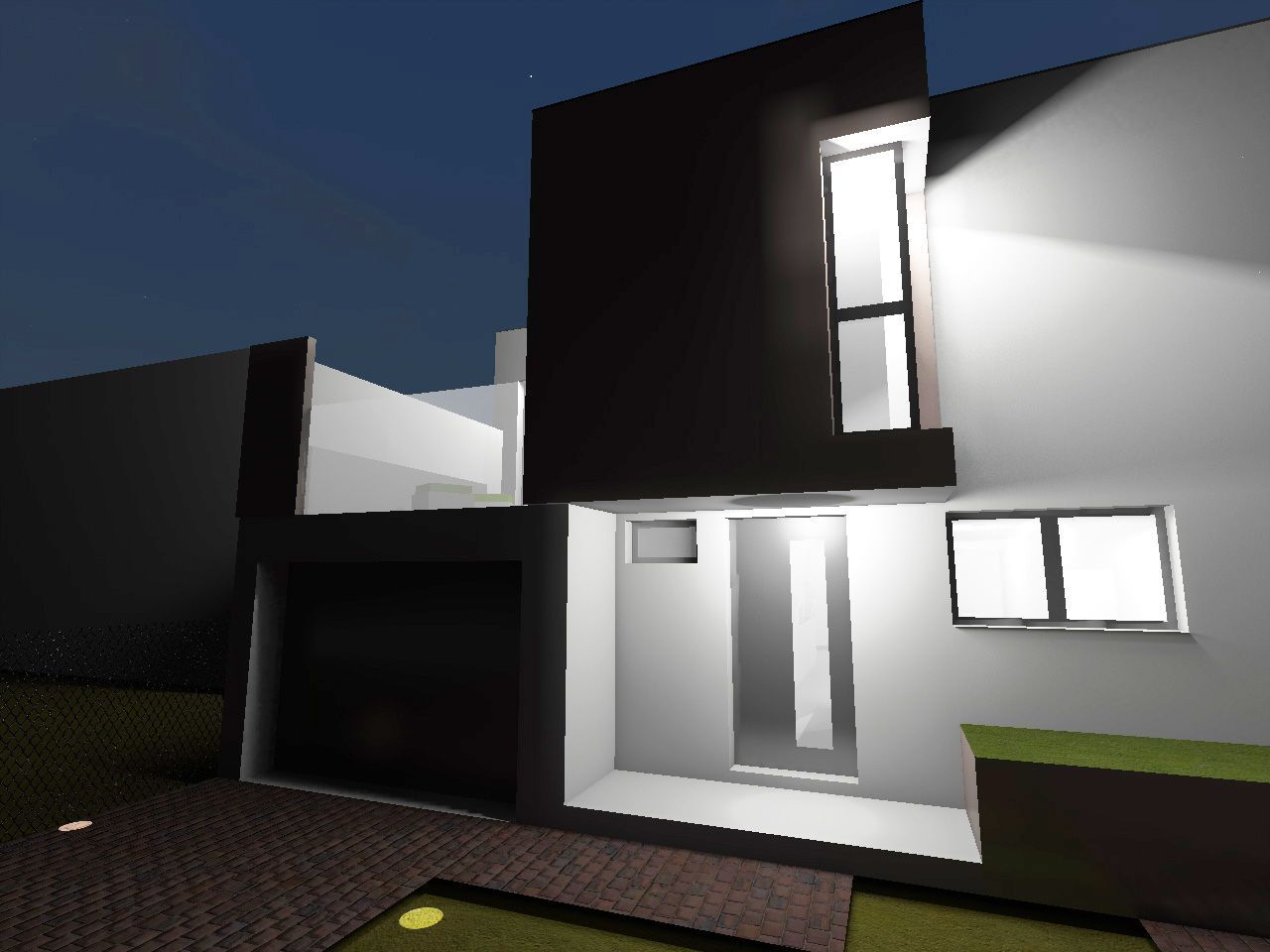 Plan 3D de l'entrée de la maison