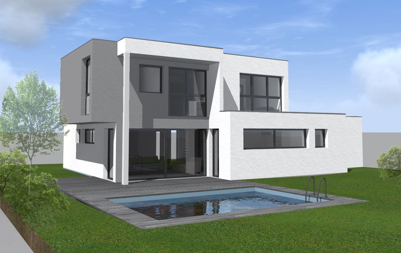 Plan 3D d'une maison contemporaine
