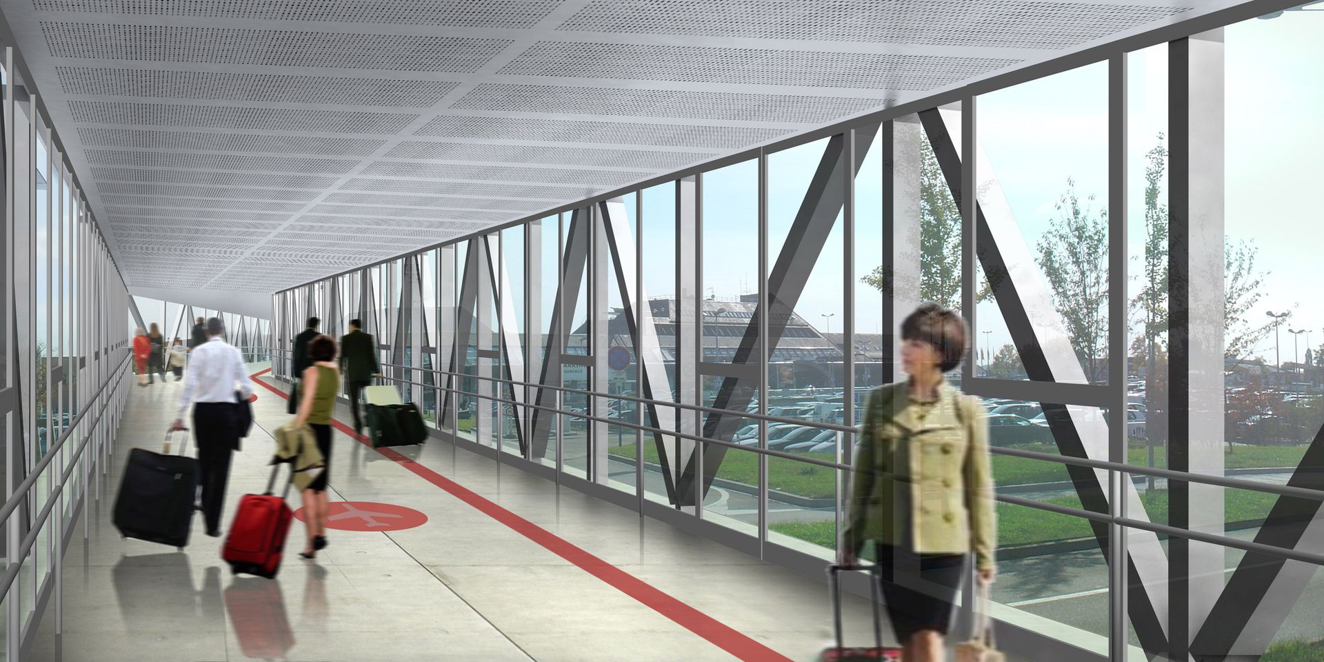 Croquis de la passerelle de la gare en rénovation