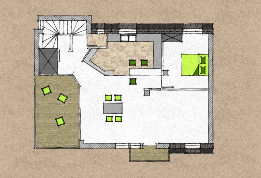 Dessin de l'étage d'une maison