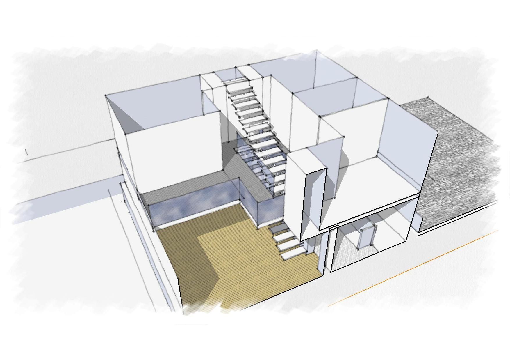 Plan vu du haut d'une maison