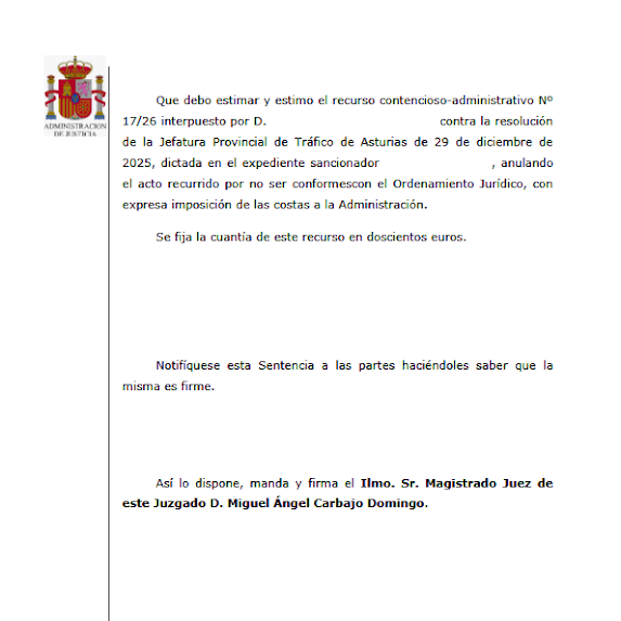 Documento jurídico con encabezado judicial, titulado 