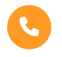 Un icono de teléfono blanco en un círculo naranja sobre un fondo blanco.