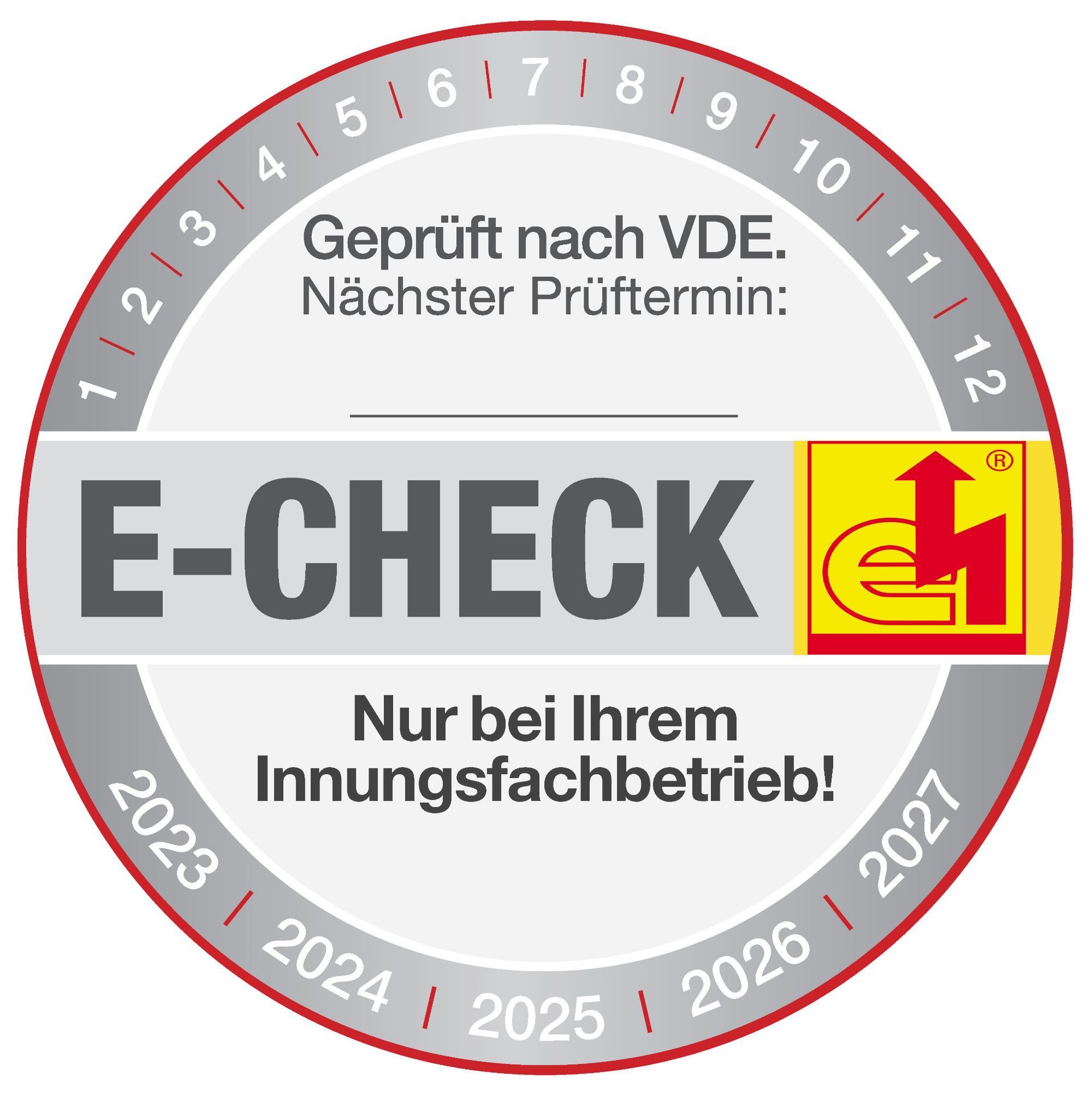 Logo E-Check Plakette E-Blitz