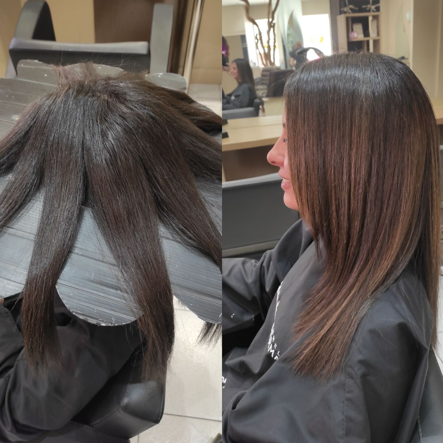 Cheveux long avant/après