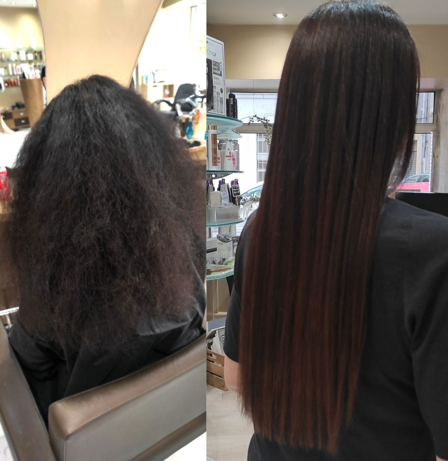 Lissage brésilien de cheveux longs