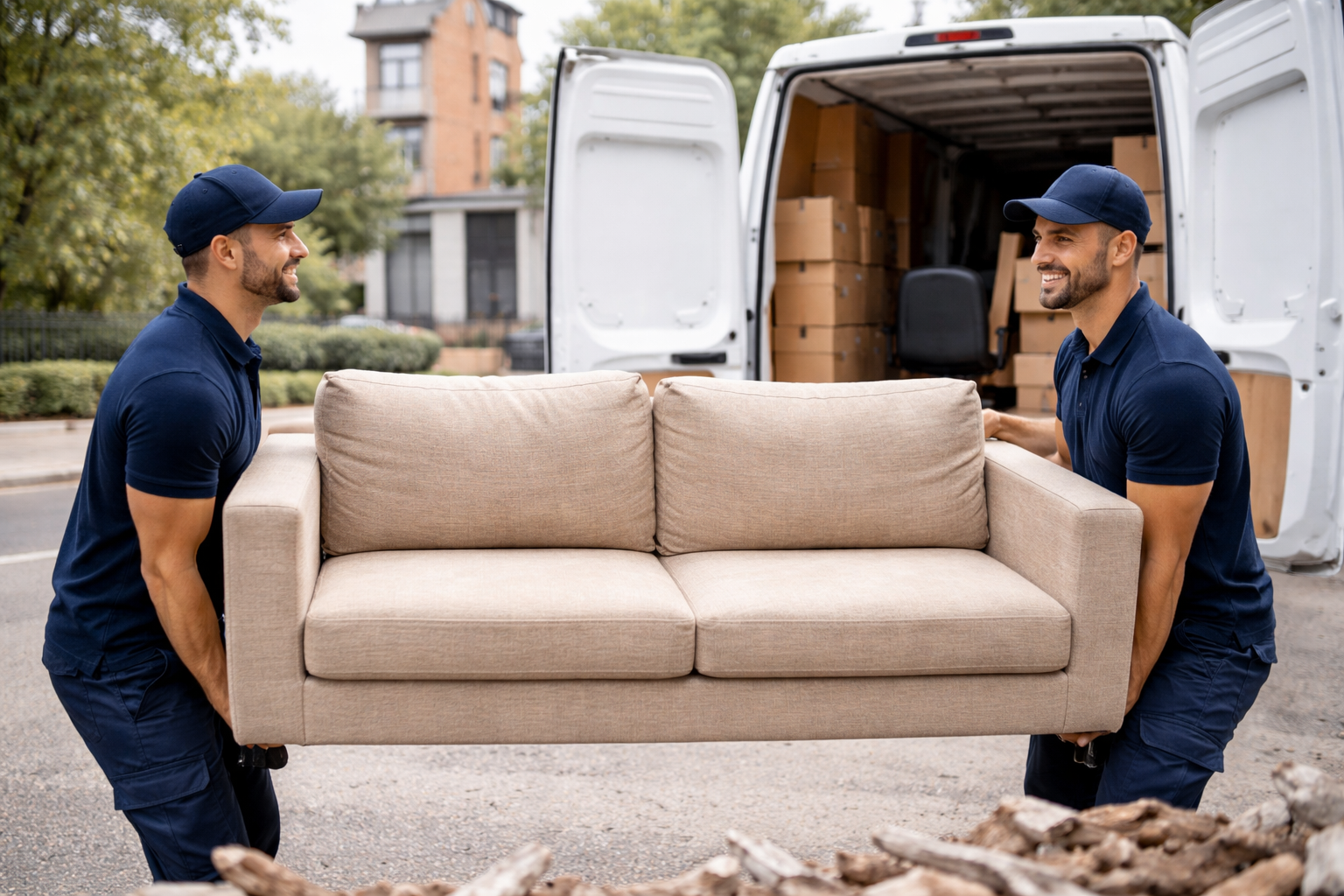 Dos operarios de mudanzas 