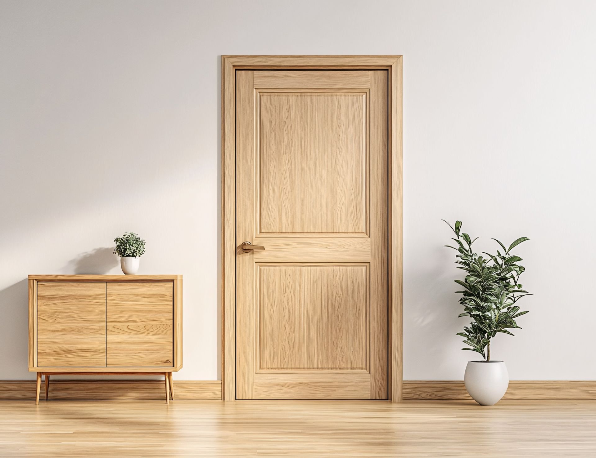 Une porte en bois.