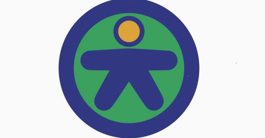 Icono de accesibilidad azul que muestra a una persona dentro de un c&iacute;rculo sobre un fondo blanco.