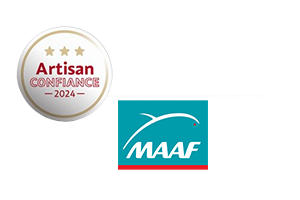 Logo Artisan de confiance, assurance MAAF