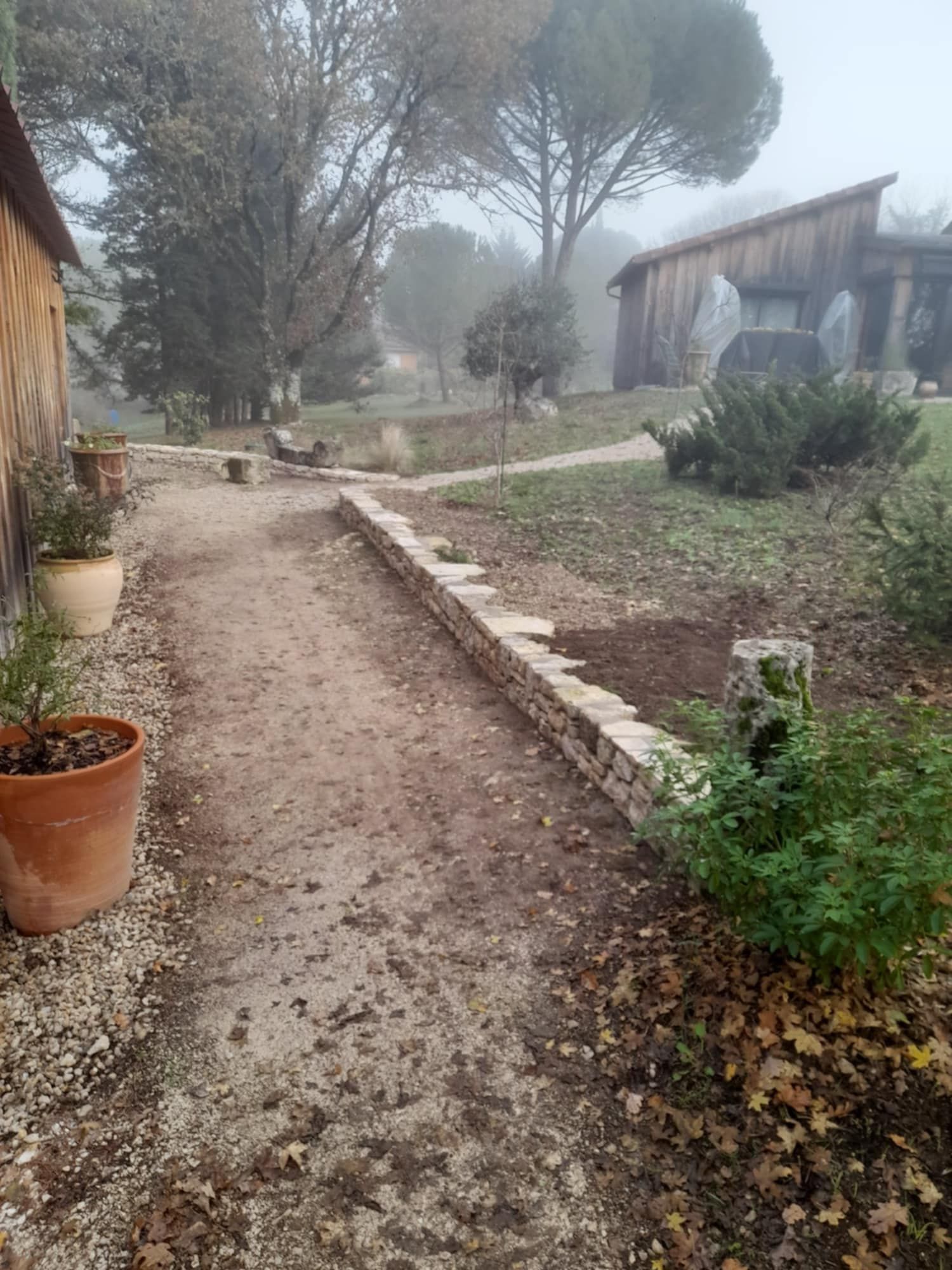 Travaux de maçonnerie paysagère.