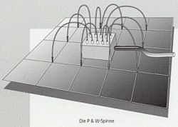 Estrichtrocknung durch Fliesenfugen mit der P & W-Spinne Estrichtrocknung durch Fliesenfugen mit der P & W-Spinne