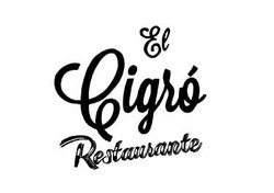 Logotipo de El Cigr&ograve; Ristorante en blanco y negro con un p&aacute;jaro estilizado