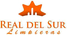 El logo de Real del Sur Limpiaras es naranja y blanco.