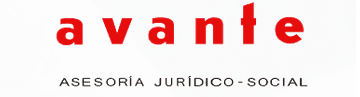 Logo reading &ldquo;avante&rdquo; in red with gray subtitle &ldquo;asesor&iacute;a jur&iacute;dico-social&rdquo;