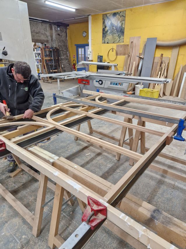 Création d'une verrière bois dans notre atelier