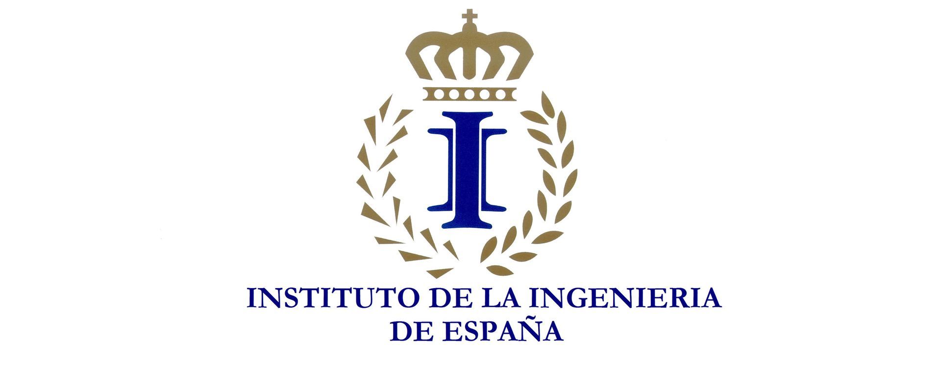 Logotipo del Instituto de la Ingeniería de España: una gran letra “I” azul dentro de una corona dorada