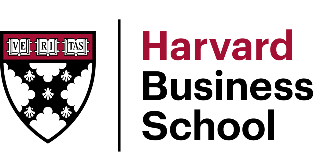 Logotipo de Harvard Business School: escudo con el texto 