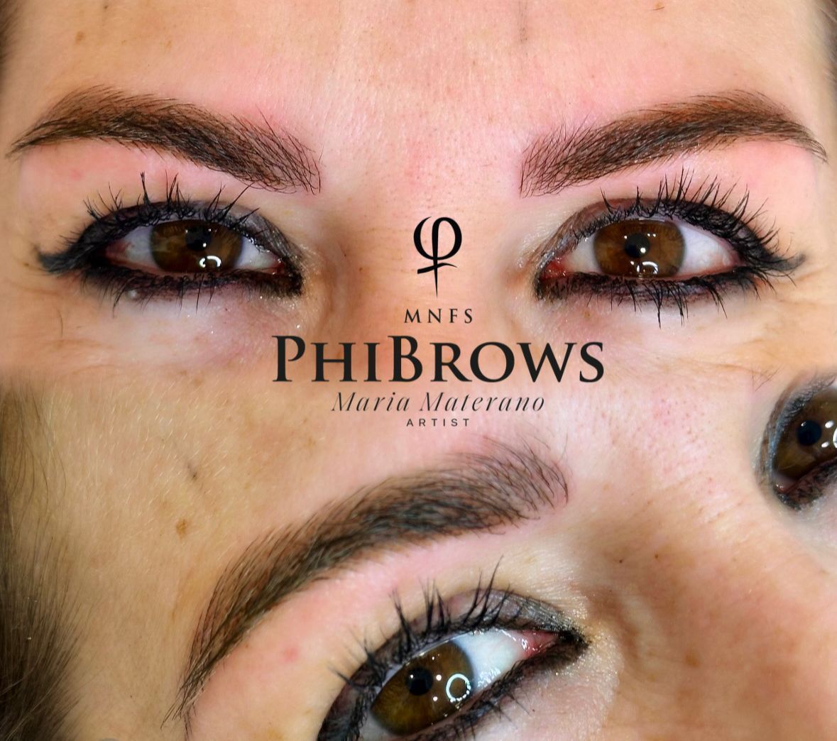 Un primer plano de las cejas de una mujer con la palabra phibrows en ellas.