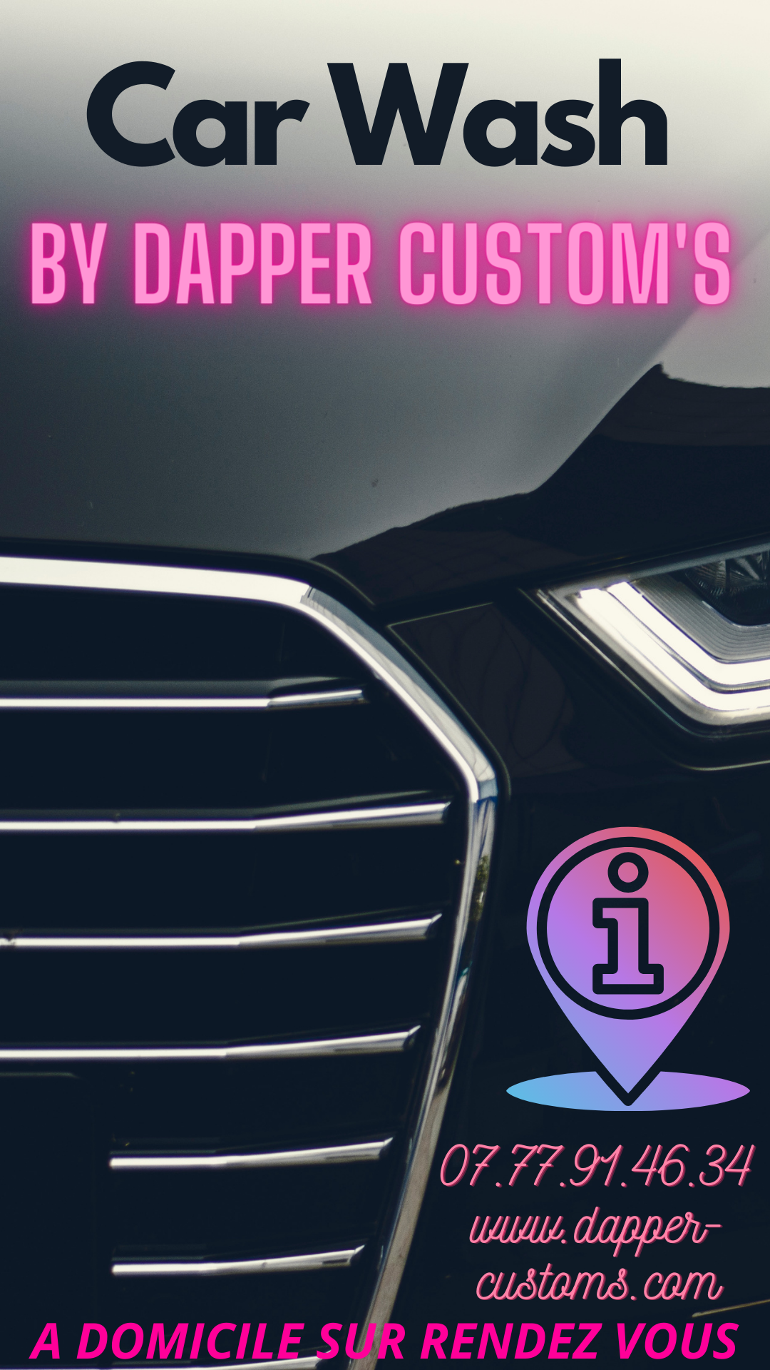 Gros plan sur une voiture noire