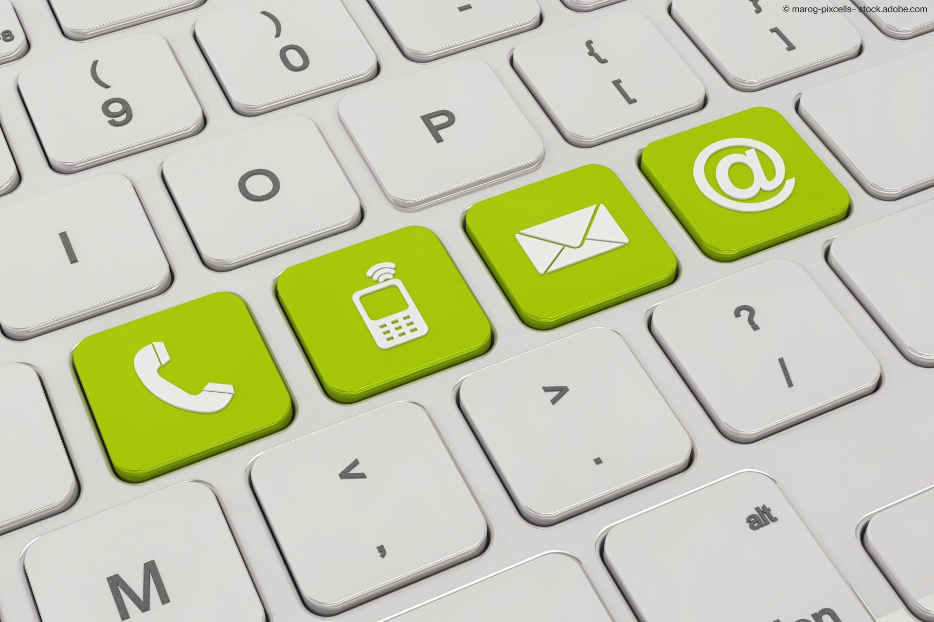 Tastatur mit Kontakticons