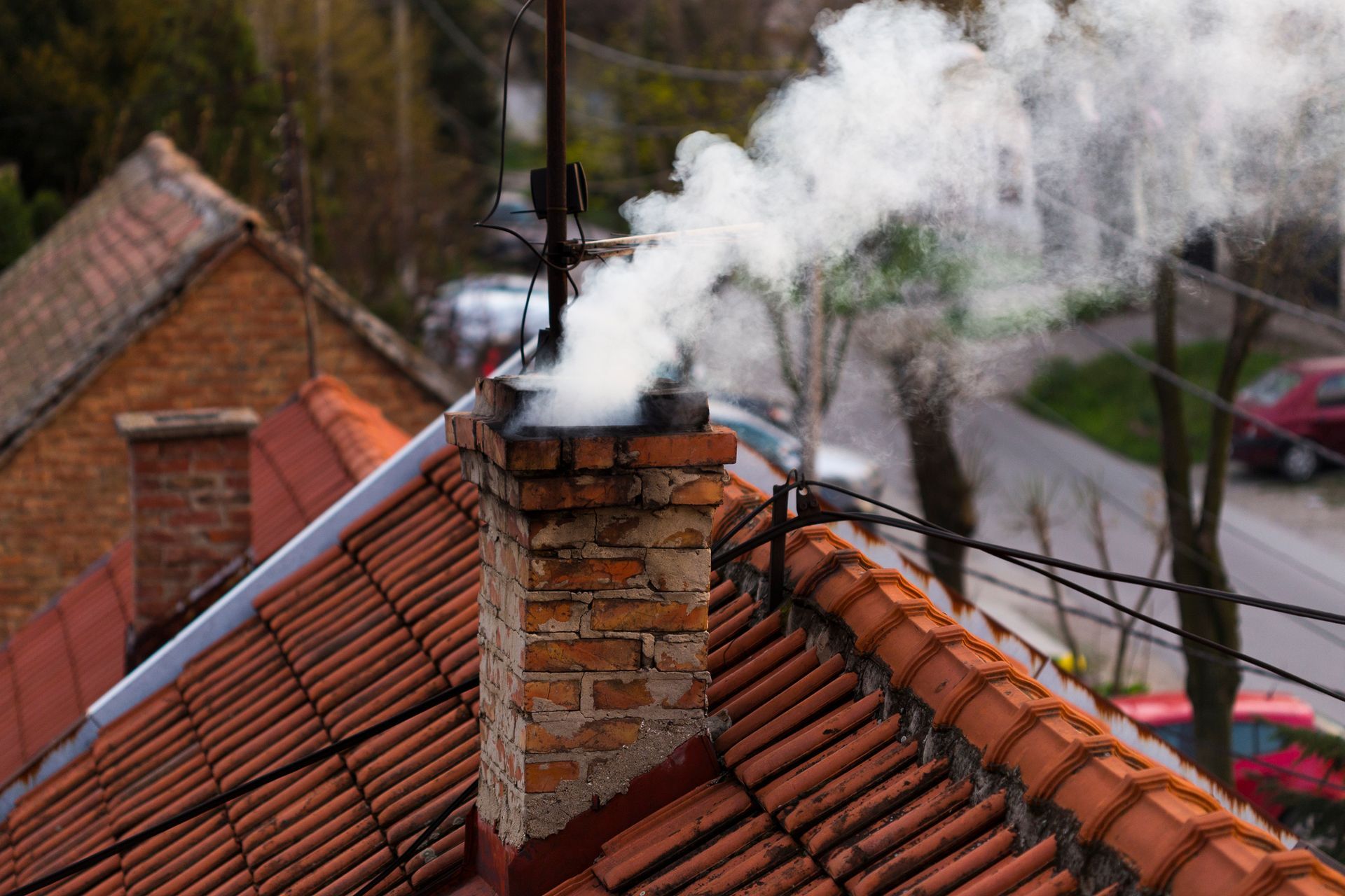 Test fumigéne en cours