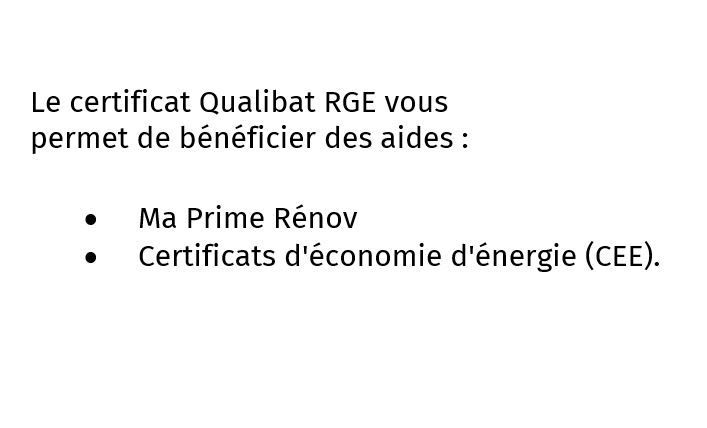 Descriptif du Certificat Qualibat RGE.