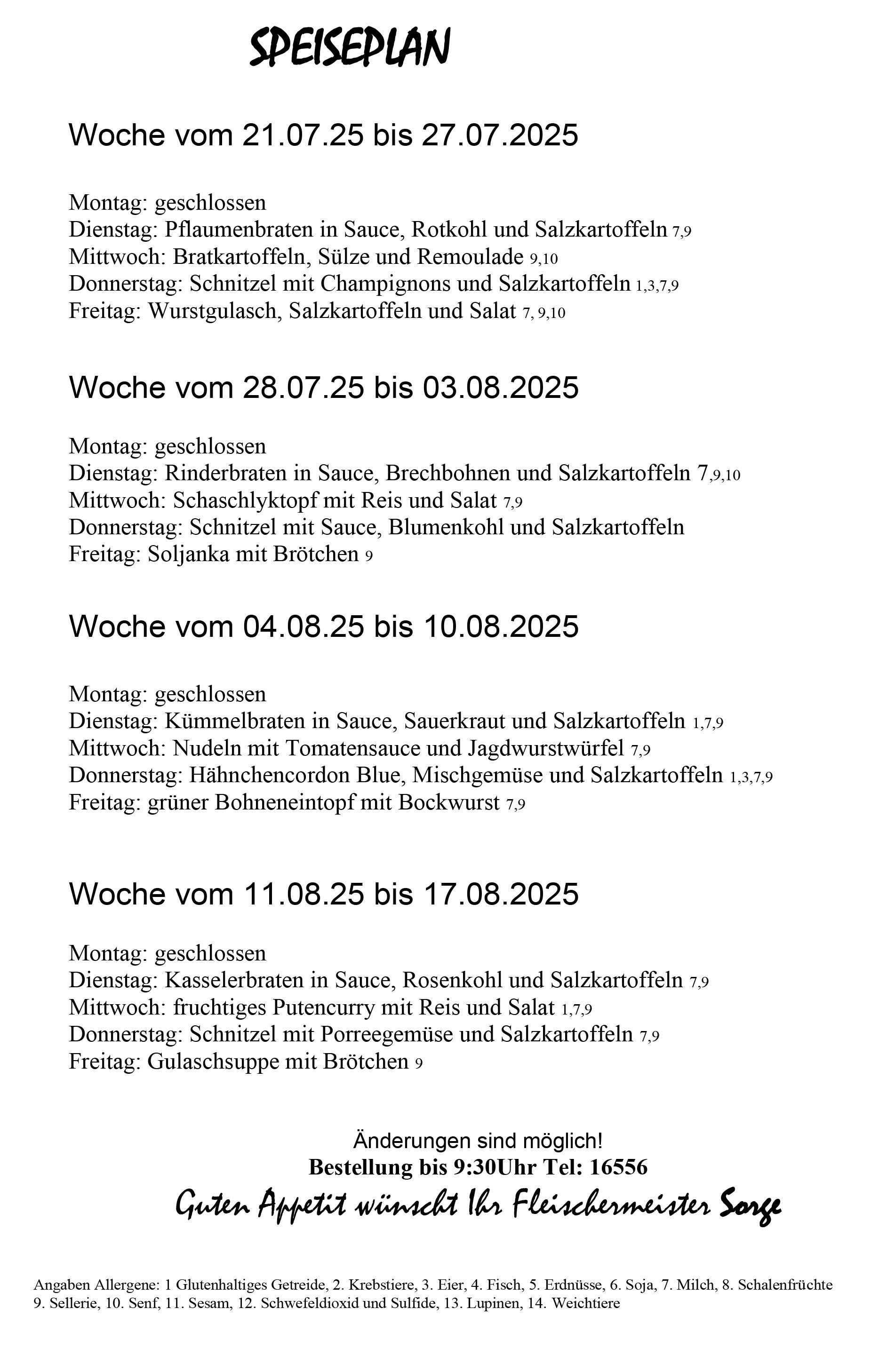 Speiseplan