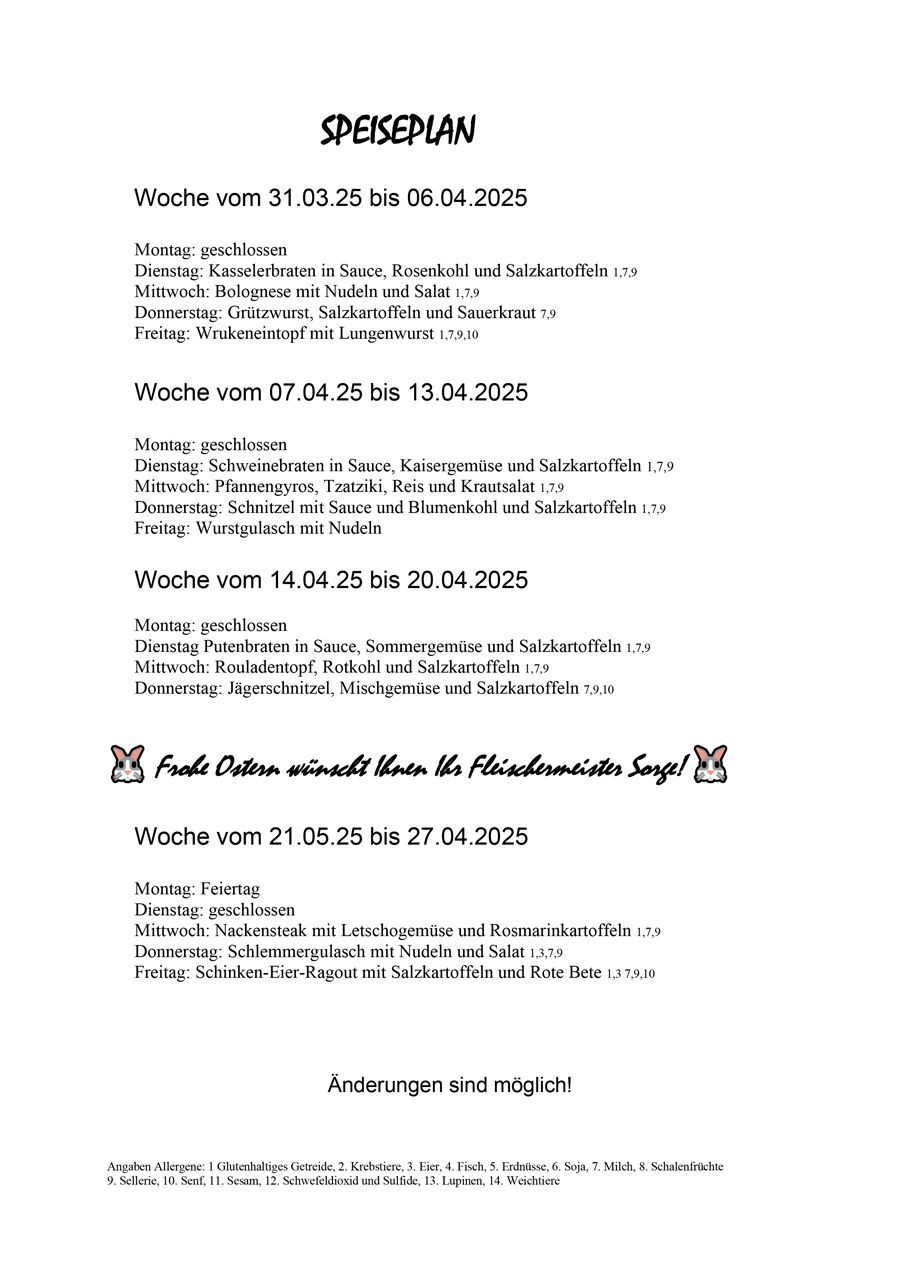 Speiseplan
