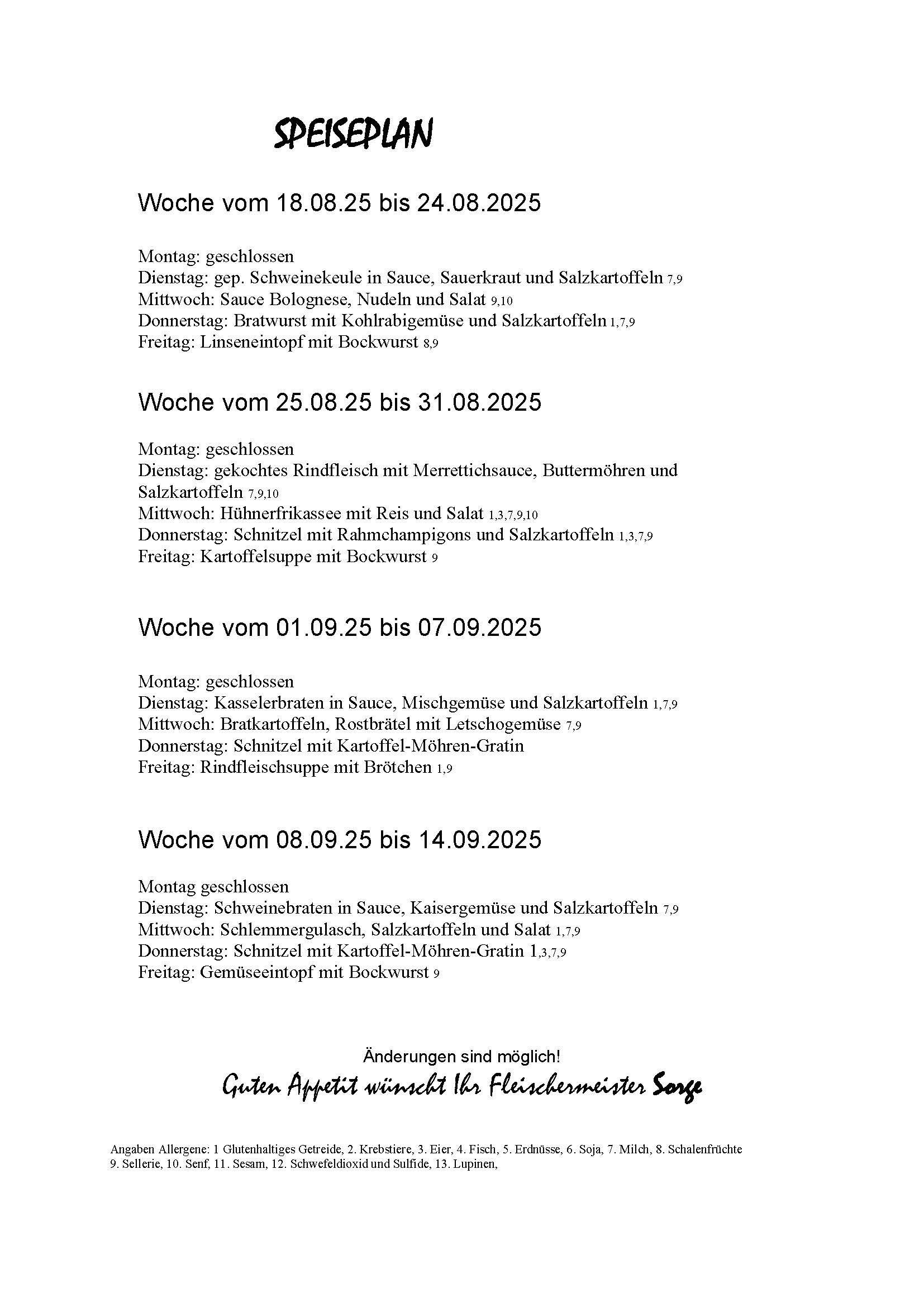 Speiseplan
